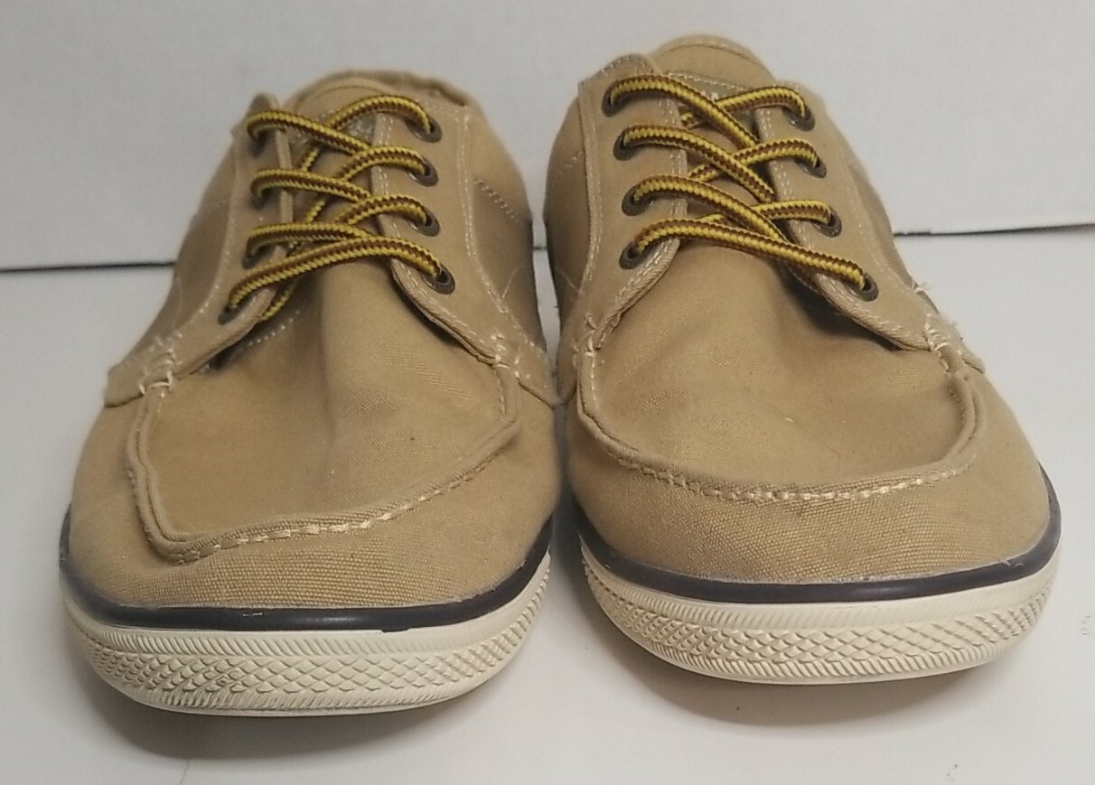 Magellan Outdoors Tan Canvas Boat Shoes 